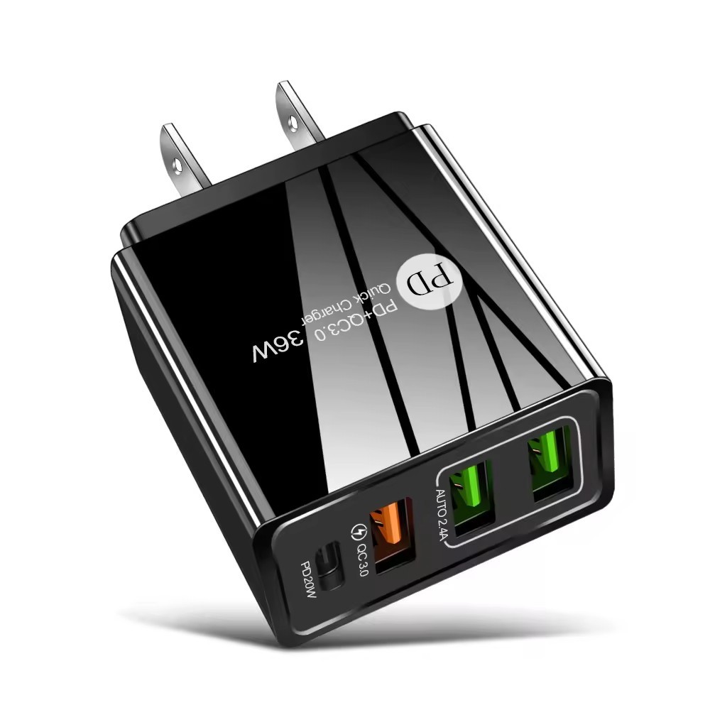 PD36W TYPE-C Wall Charger QC3.0 3USB Quick Charger PD 20W Fast Charge