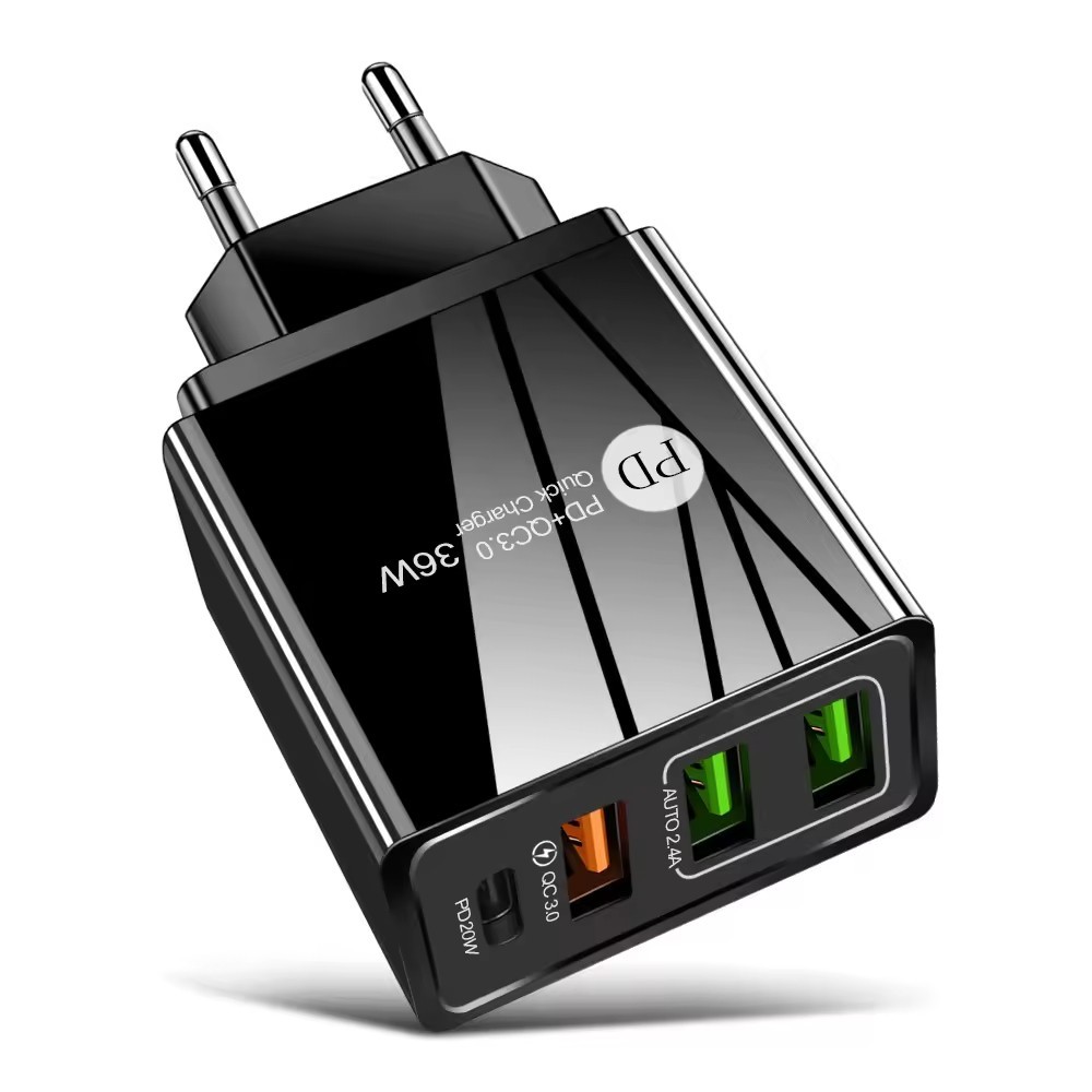 PD36W TYPE-C Wall Charger QC3.0 3USB Quick Charger PD 20W Fast Charge
